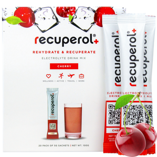 Recuperol Rehydration & Recovery Electrolyte Powder Drink Mix - Cherry