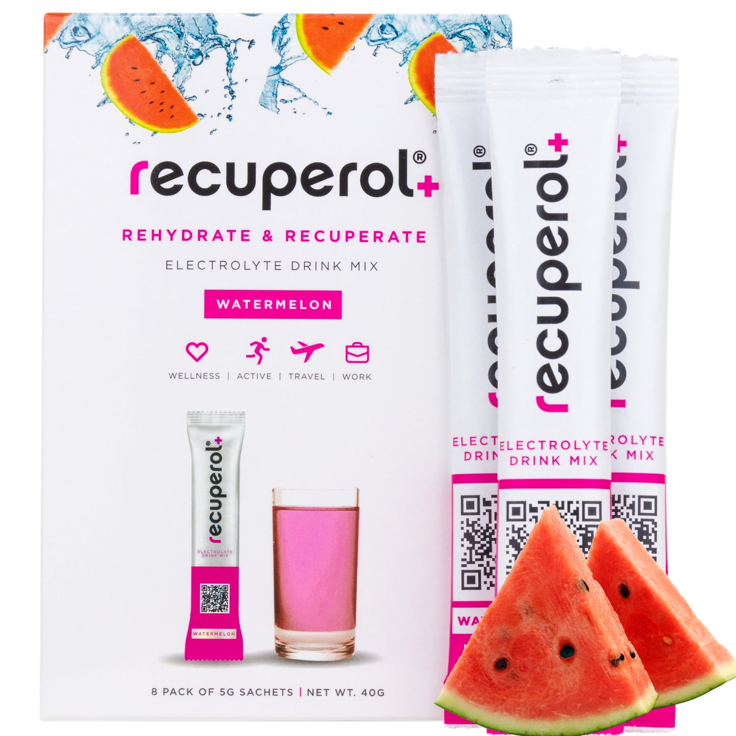 Recuperol Rehydration & Recovery Electrolyte Powder Drink Mix - Watermelon