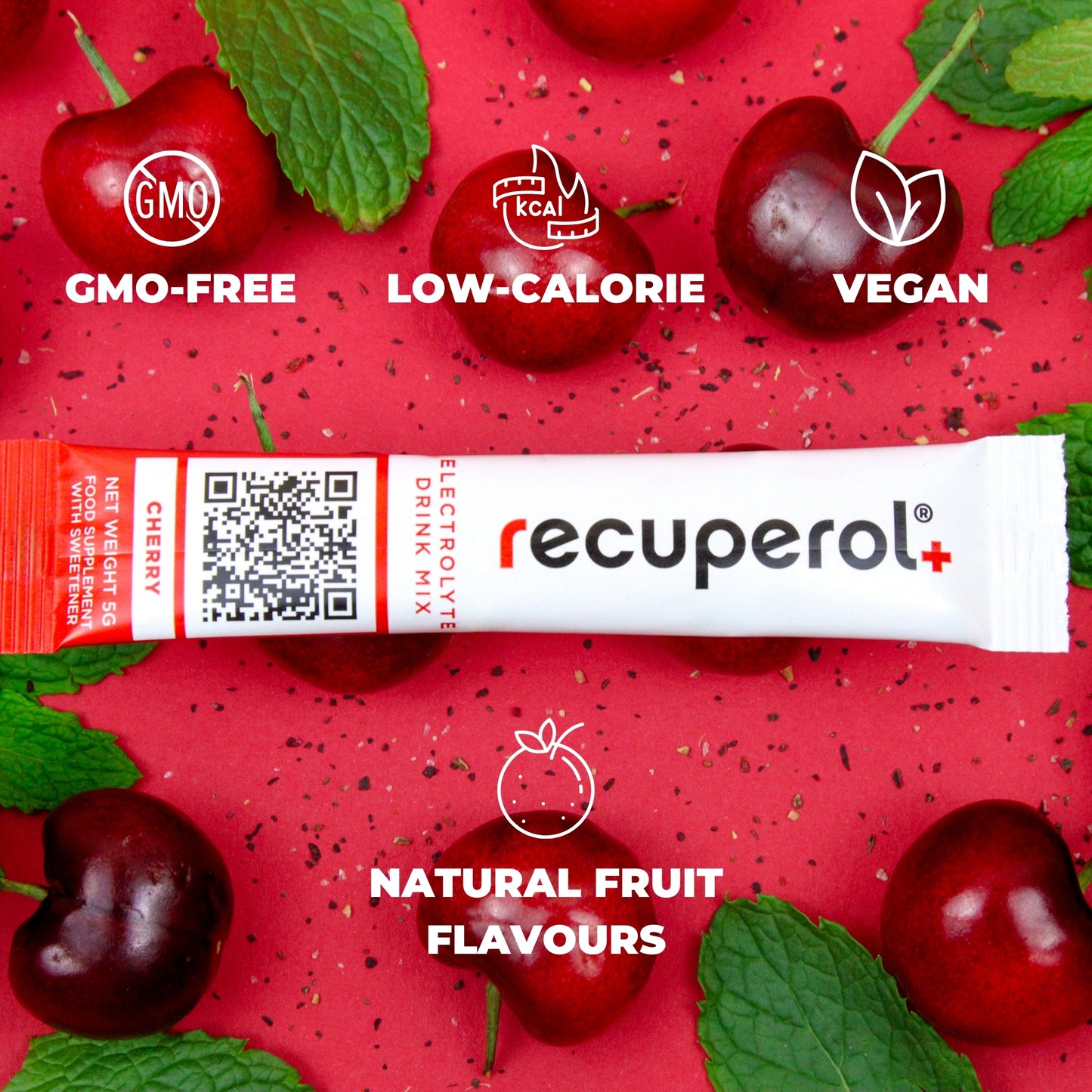 Recuperol Rehydration & Recovery Electrolyte Powder Drink Mix - Cherry