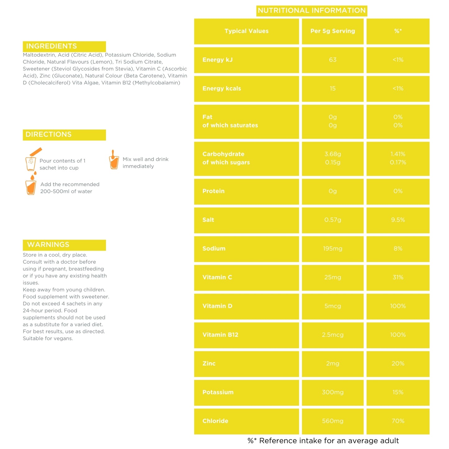 Recuperol Rehydration & Recovery Electrolyte Powder Drink Mix - Lemon